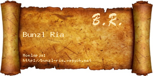 Bunzl Ria névjegykártya